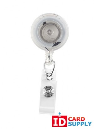 QTY: 25 | Translucent Red Badge Reels with Clear Vinyl Strap & Spring Clip