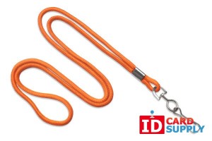 Round 1/8" (3 mm) Standard Lanyard W/Steel Swivel Hook Orange