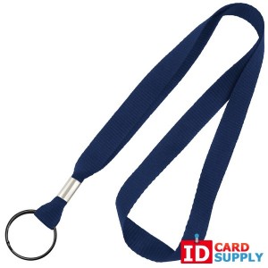 Pack of 100 Navy Blue Lanyards 5/8'' width with steel split ring | 2136-3653