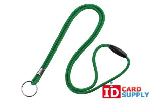 Qty: 100 | Green Round 3mm Lanyard w/ Split Ring and Breakaway Feature