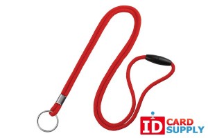 QTY: 100 | Red 1/8" Breakaway Round Lanyard with Split Ring 