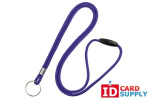 Qty:100 | Purple Round 1/8" Lanyard with Split Ring and Breakaway Feature 