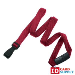Red Bamboo Breakaway Lanyard with 3/8" Strap and "No Twist" Plastic Hook | Pack of 100