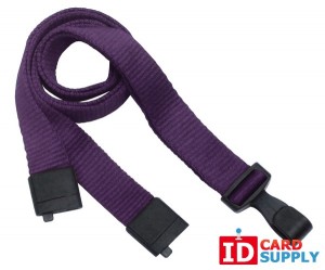 Purple Eco-Friendly Lanyard w/Breakaway Strap and "No Twist" Plastic Hook [QTY1000] 