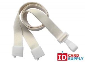 QTY:1000 | Natural White Lanyard w/Recycled PET Strap and "No-Twist" Hook