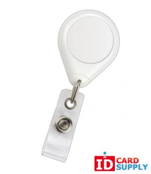 White Premium Badge Reel with Strap and Slide Clip | QTY: 25
