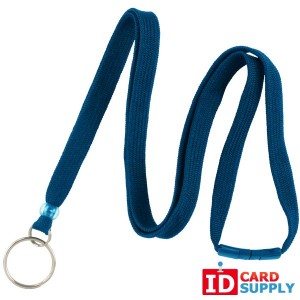 100 Royal Blue Lanyards with 3/8'' Breakaway Strap and Split Ring