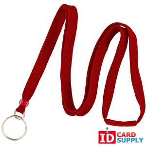 Red Lanyard 3/8'' with Breakaway Strap and Key Ring (Bundle of 100)