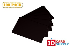100 Black PVC ID Cards Standard Size and Thickness