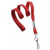 2135-3506 - Red Flat Woven Standard Lanyard w/ Swivel Hook