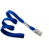 2135-3552 - Royal Blue Flat Woven Standard Lanyard w/ Bulldog Clip