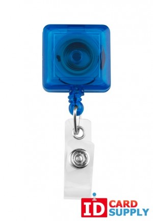 25 Blue Badge Reels With Clear Vinyl Strap & Belt Clip