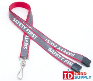 Red 5/8" Reflective Lanyard With "Safety First" Luminescent Imprint | QTY:100