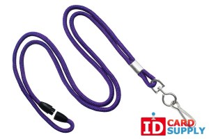 Purple Round 1/8" Lanyard with Swivel Hook and Breakaway Feature (Pack of 100)