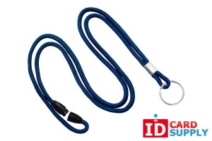 Navy Blue 1/8" Breakaway Lanyard with Split Ring Attachment | QTY: 100