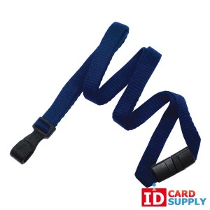 Bamboo 3/8" Lanyard with Breakaway Strap and "No Twist" Wide Plastic Hook | Navy Blue