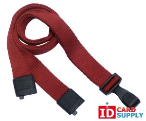 Pack of 1000 | Red Eco-Friendly Lanyard w/Breakaway Strap and "No Twist" Plastic Hook 