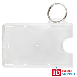 Frosted 1-Card Horizontal Card Holder w/ Slot And NPS Key Ring | QTY: 50