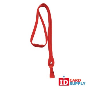 Red 10mm Lanyard w/ Plastic Hook and Safety Breakaway Strap (Lot of 100)