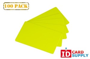 Yellow Graphics Quality PVC Cards (100 Pack) Standard Credit Size