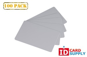 Set of 100 Gray PVC Cards | Standard Size and Thickness (CR80)