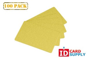 Premium Yellow Gold PVC ID Cards - Standard CR80 Size | 100 Cards