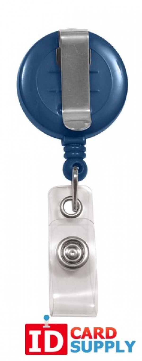 Navy Blue Badge Reel With Belt Clip and Vinyl Strap