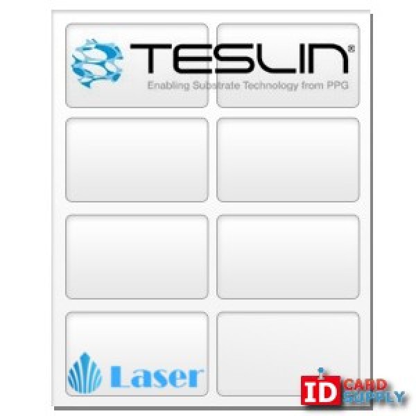 Brainstorm ID Laser Teslin Paper – 8up Perforated, PVC-Like ID Cards, 10 Sheets